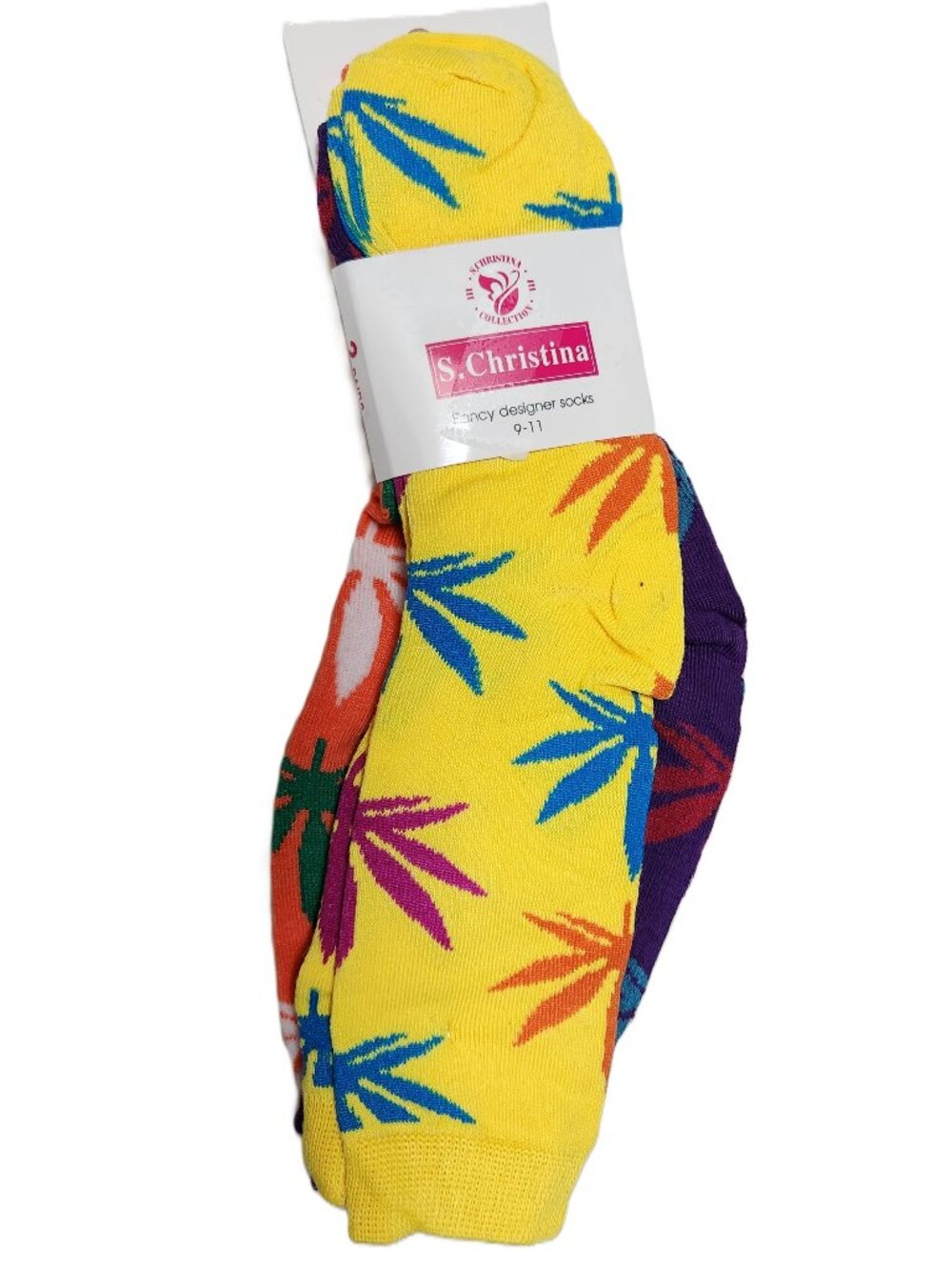 Three (3) Weed Leaf Novelty Crew Socks - NEW
